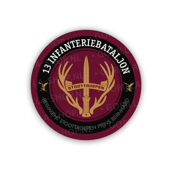import placeholder for sticker 13 infanteriebataljon (lmb), rood, rond import placeholder for sticker 13 infanteriebataljon (lmb), rood, rond
